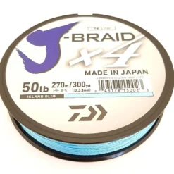 Daiwa J-Braid X4 Braided Line 300 Yards Island Blue