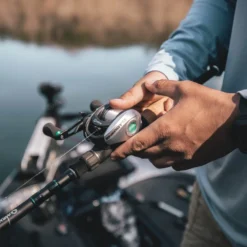 Quantum Energy S3 Baitcasting Reel -Daiwa Store energy bc reel and rod closeup lifestyle scaled